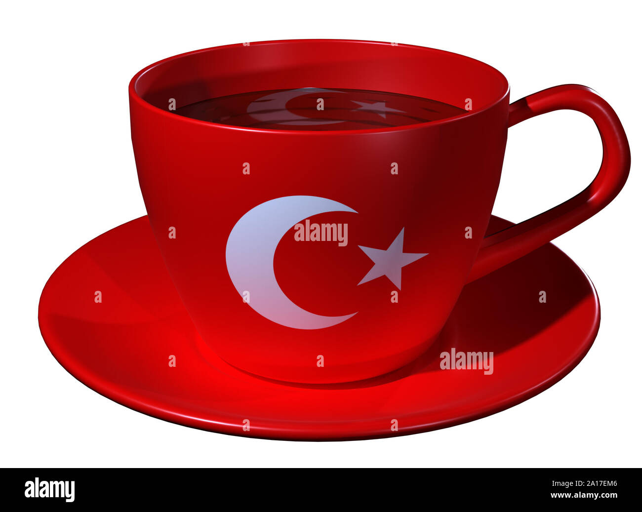 Turkish Tea Flag Tea Cup and saucer, which is applied to the image of the flag of Turkey ...