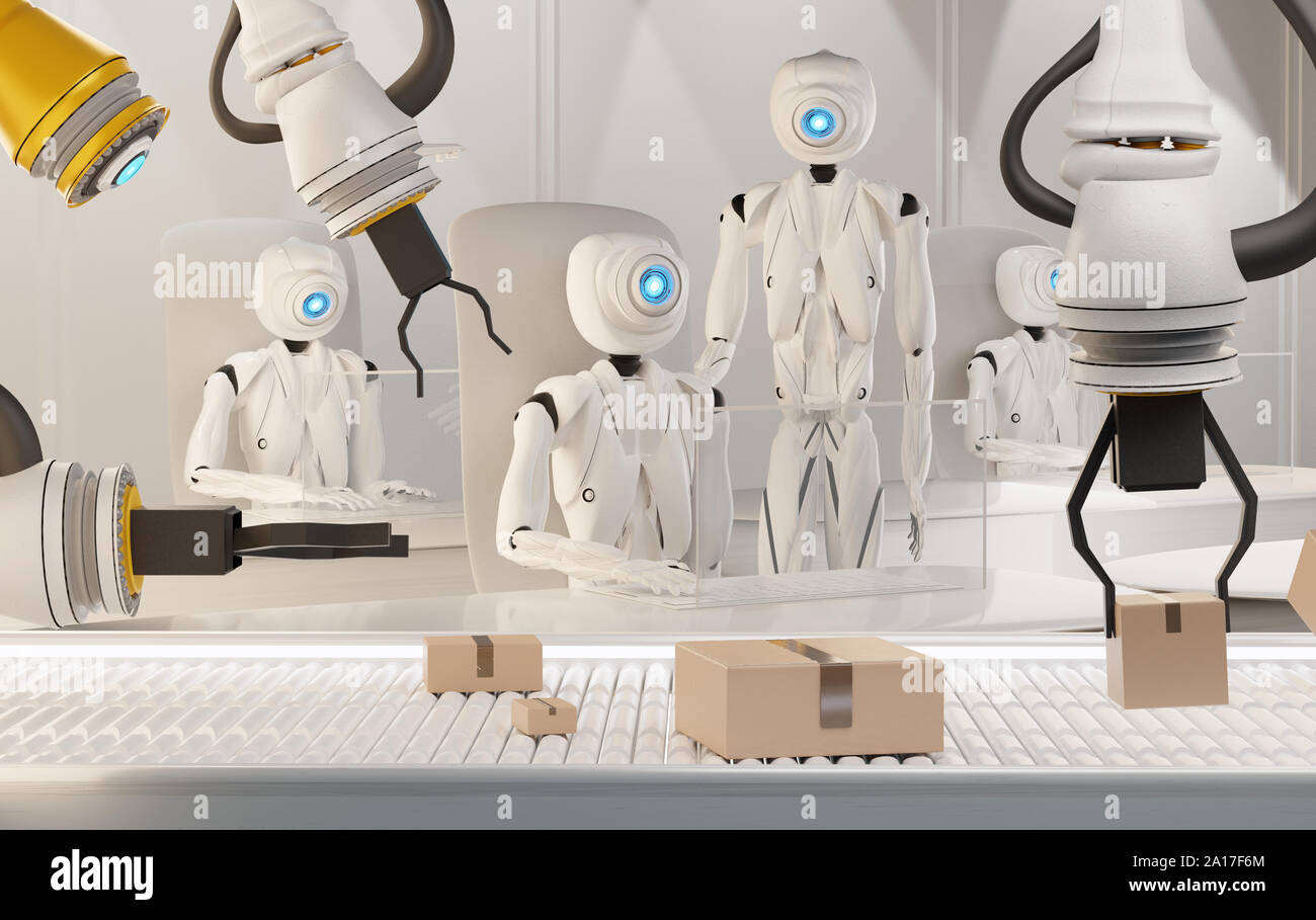 Automated humanoid robots working hi-res stock photography and images ...