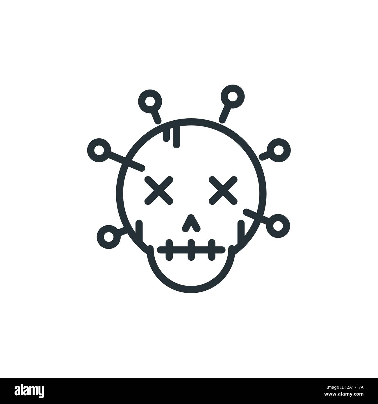 Halloween Icon Skull Bandage with Line Illustration par yellowhellow ·  Creative Fabrica