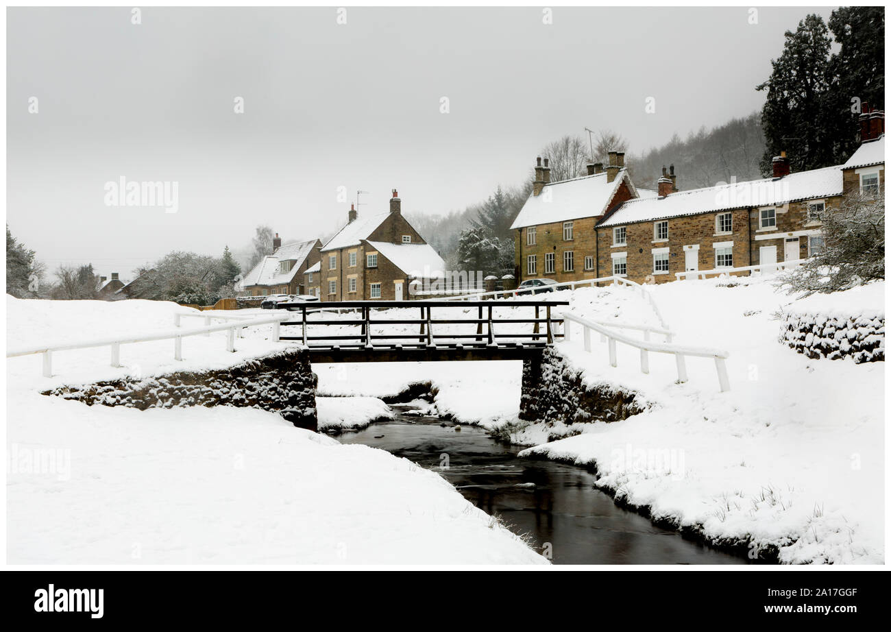 Winter scene in the Hutton le hole in the north york moors national park. Stock Photo