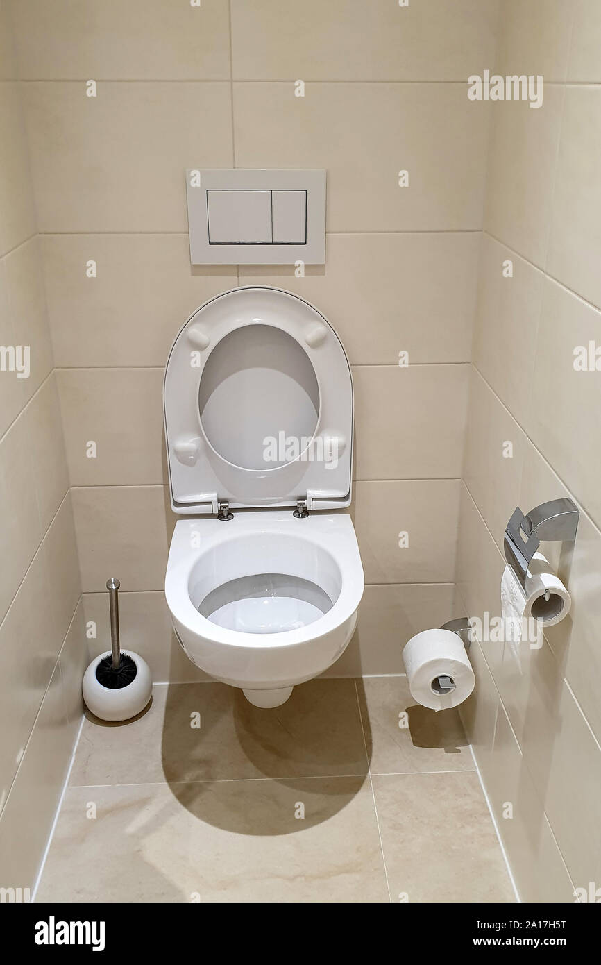 Near toilet outlet