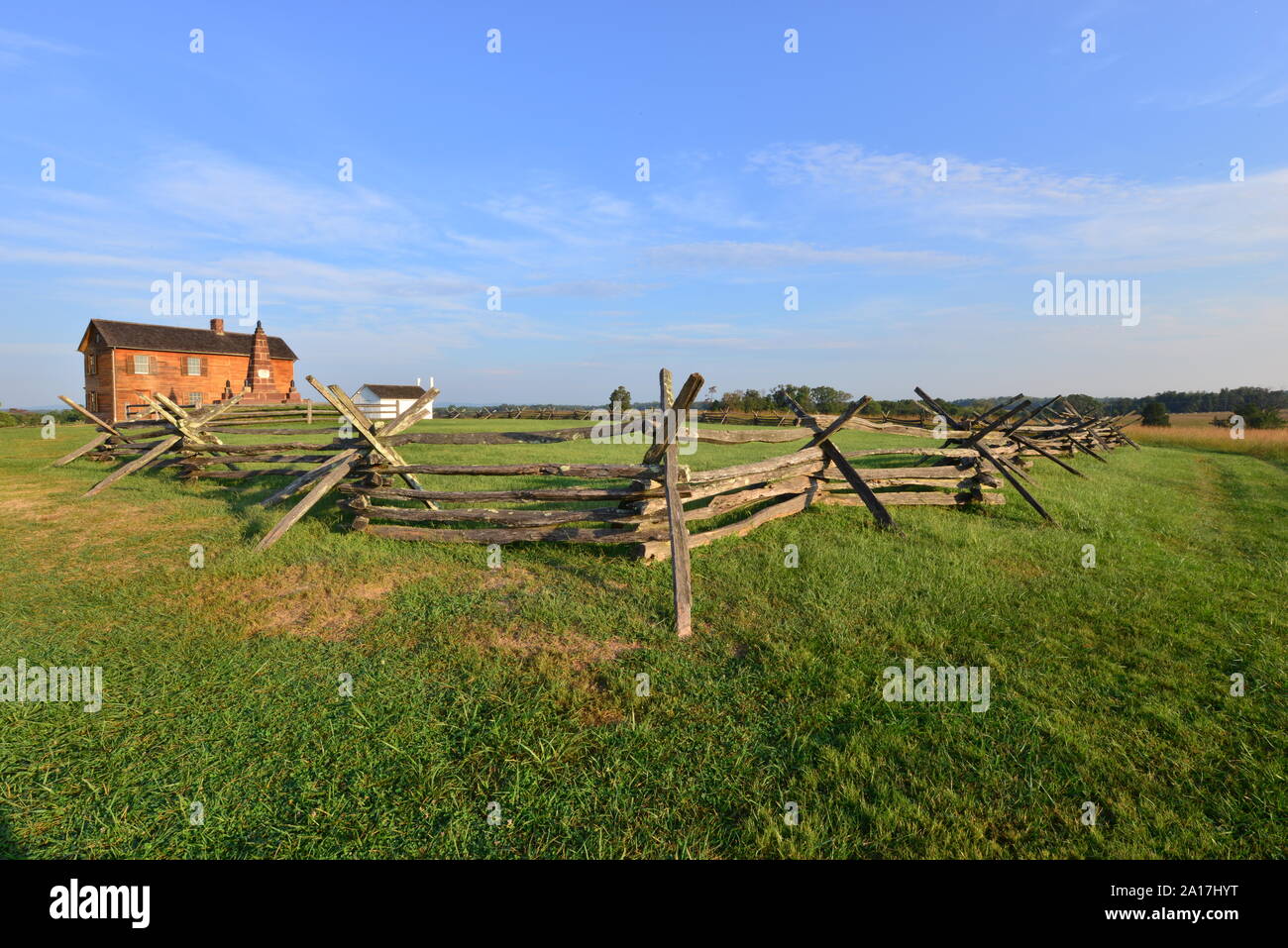 Wooden fence First Battle of Bull Run, First Battle of Manassas the American Civil War Stock Photo