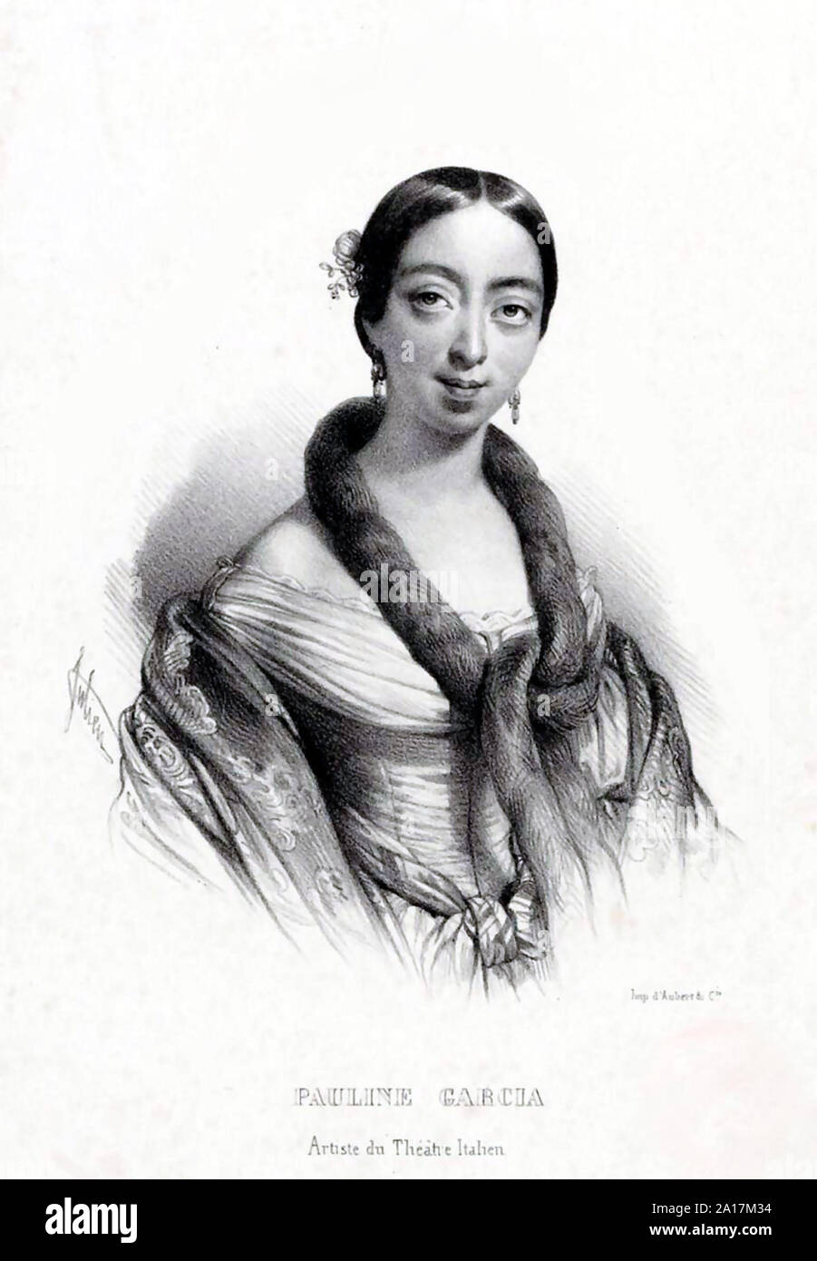 Pauline Viardot (1821 – 1910) leading nineteenth-century French mezzo-soprano, pedagogue, and composer of Spanish descent. Stock Photo
