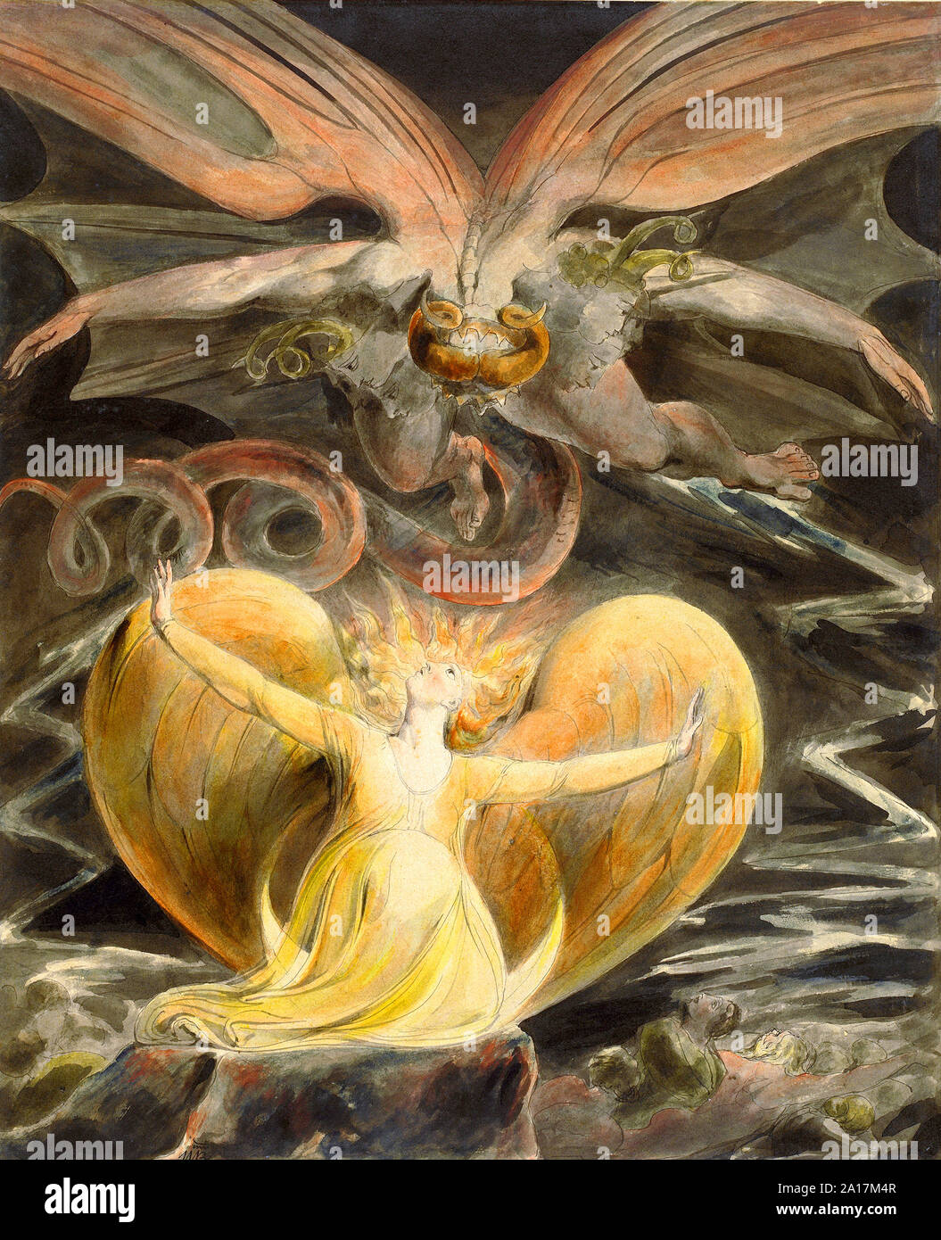 The Great Red Dragon and the Woman Clothed with Sun (1805) by William Blake Stock Photo