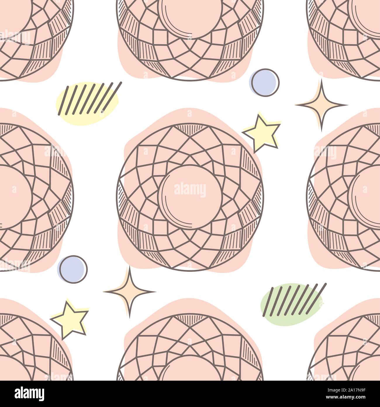 Seamless colorful diamond gemstones background on black. Jewels pattern ...