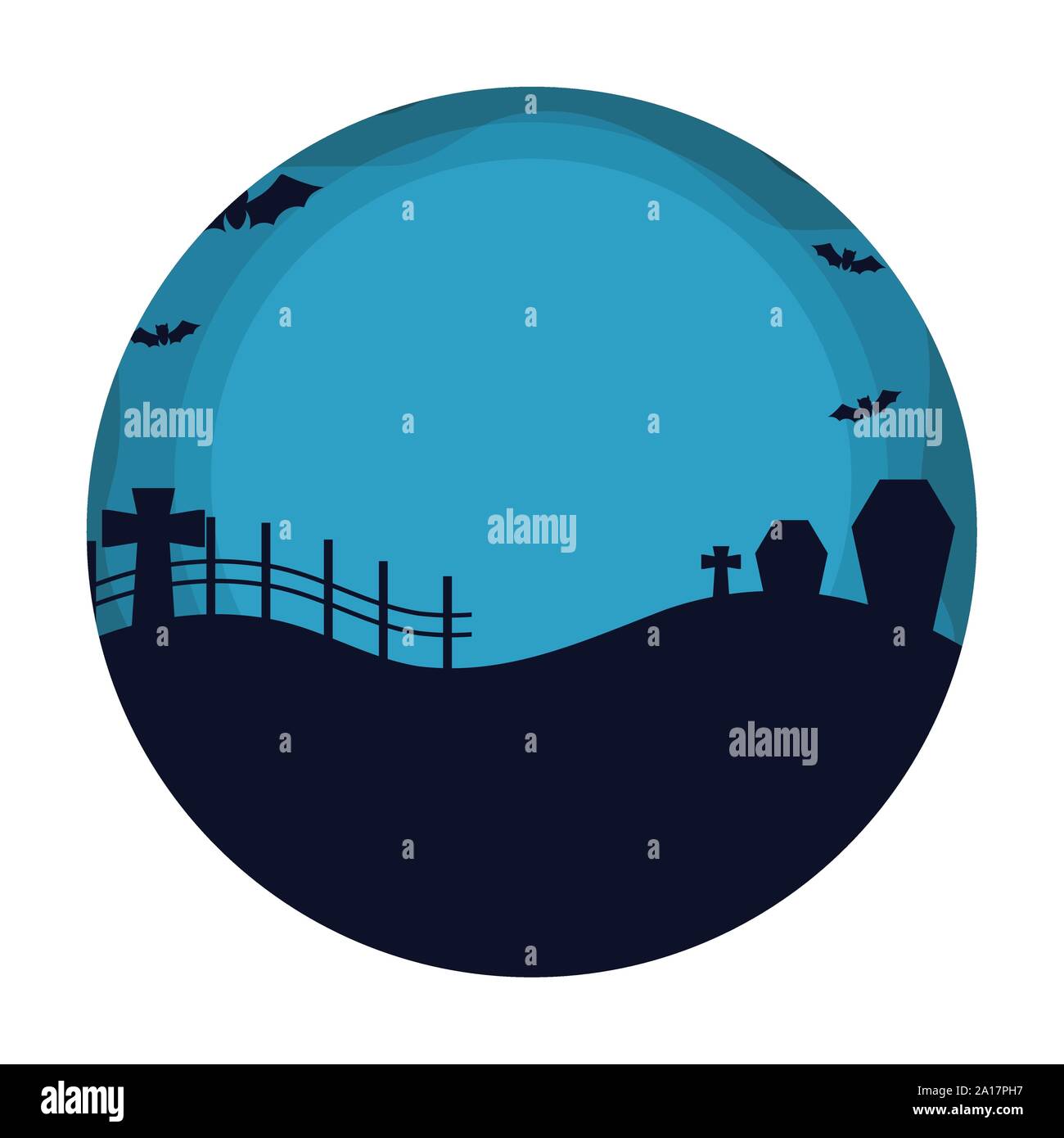 bats flying in scene halloween vector illustration Stock Vector Image ...