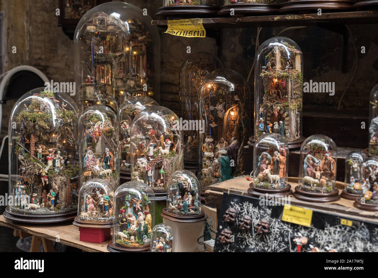 Nativity figures shop in Naples Italy Stock Photo