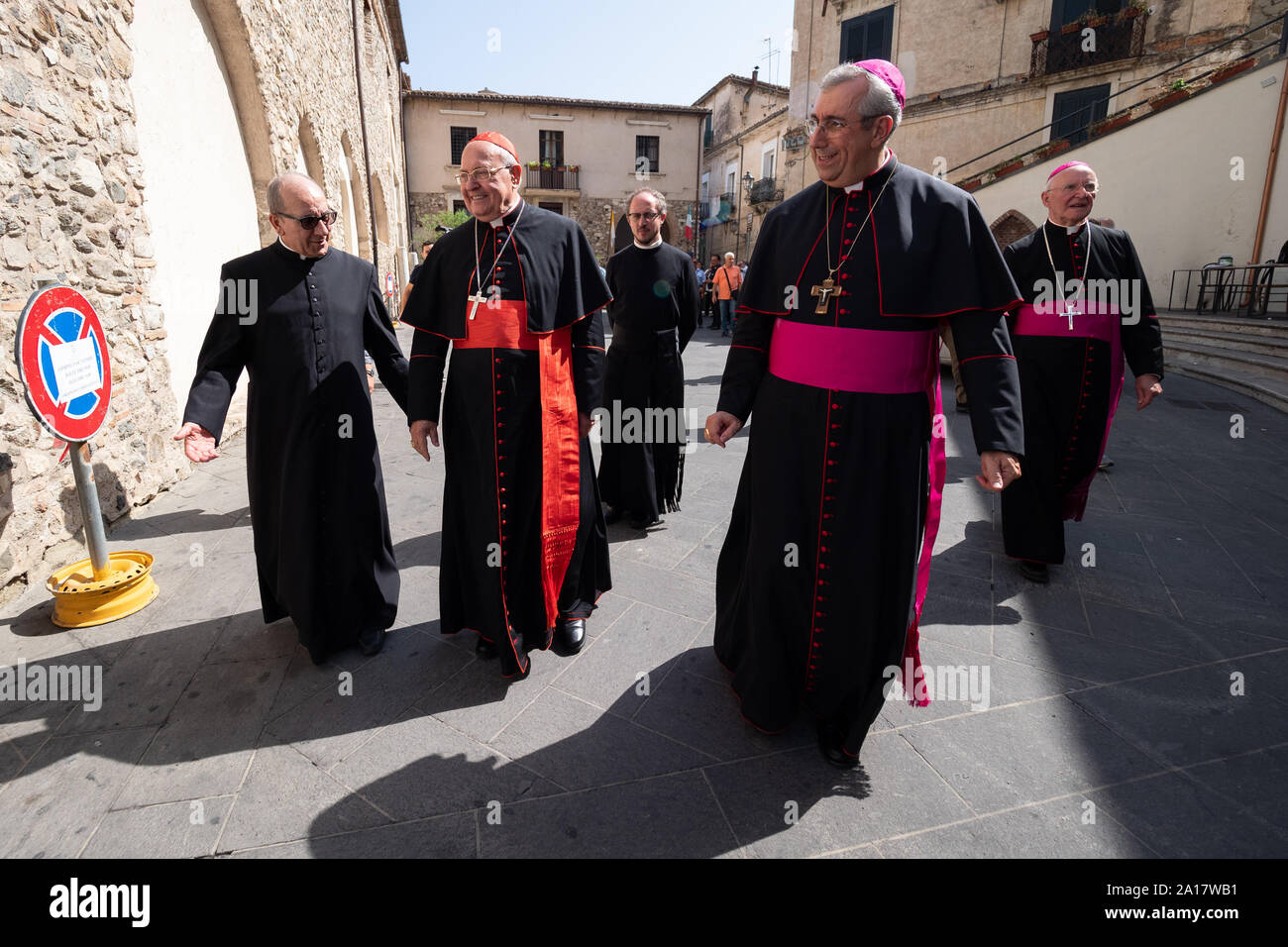Corigliano Rossano, Cardinals and Bishops during the visit of Bartholomew I, Patriarch of Constantinople, considered the Pope of Greek Orthodox Catholics. 19/09/2019, Corigliano Rossano, Italy Stock Photo