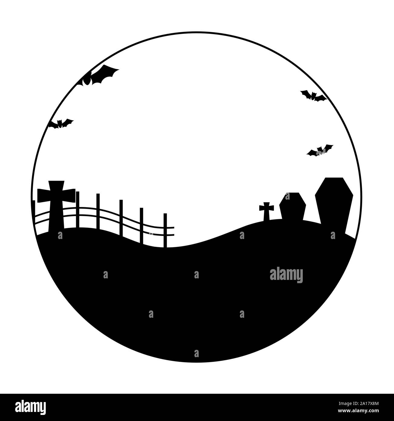 bats flying in scene halloween vector illustration Stock Vector Image ...