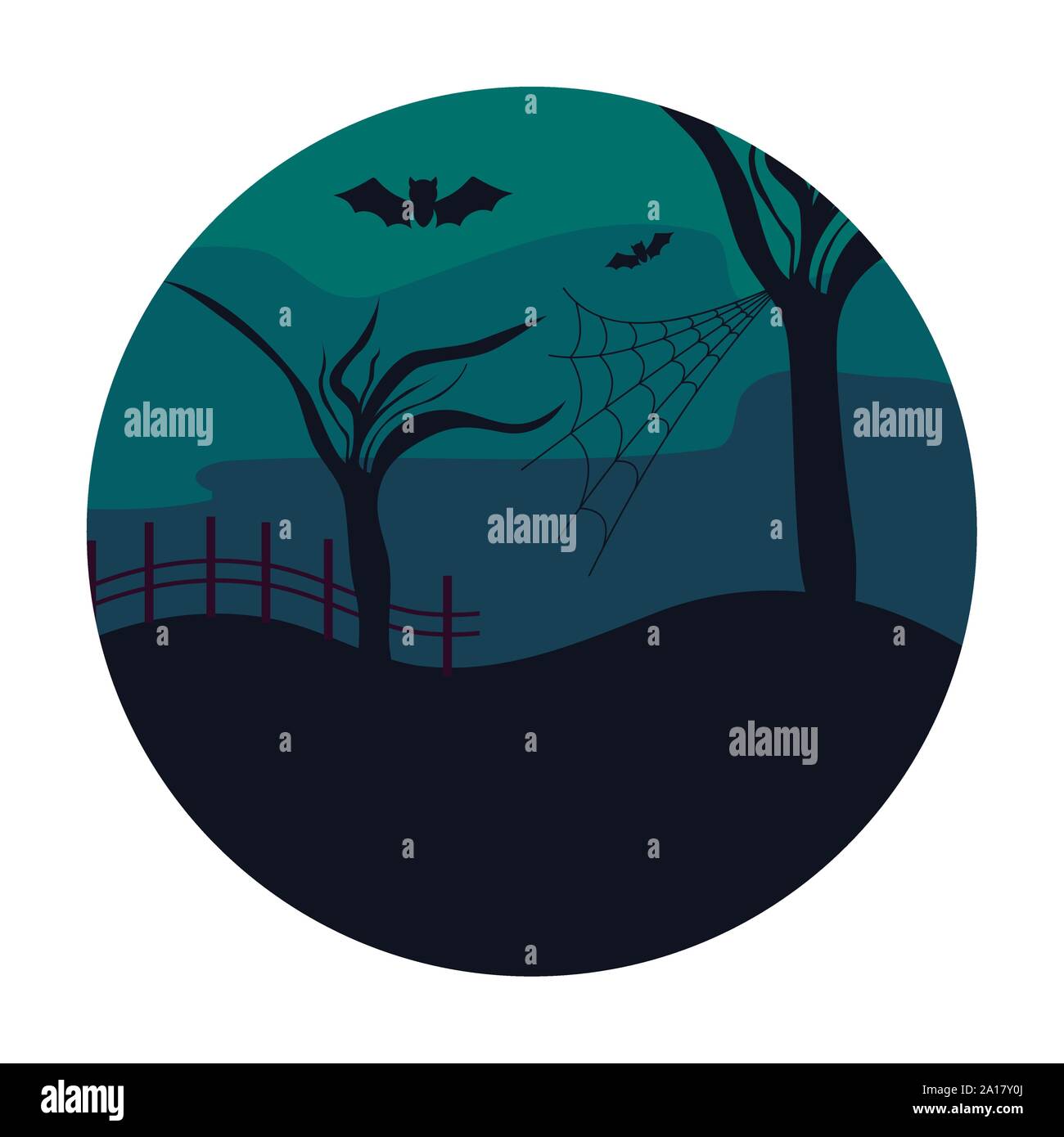 bats flying in scene halloween vector illustration Stock Vector Image ...