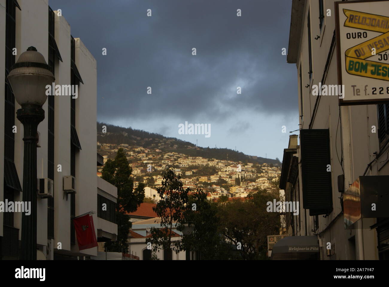 La vue sur une colline à Funchal,Madère. Stock Photo