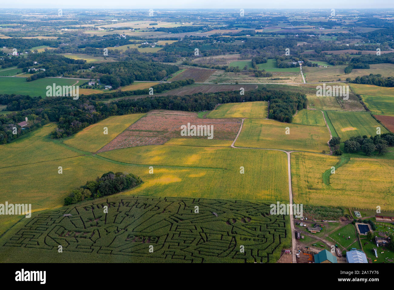 The Schuster Corn Maze near Deerfield, Wisconsin, USA Stock Photo Alamy