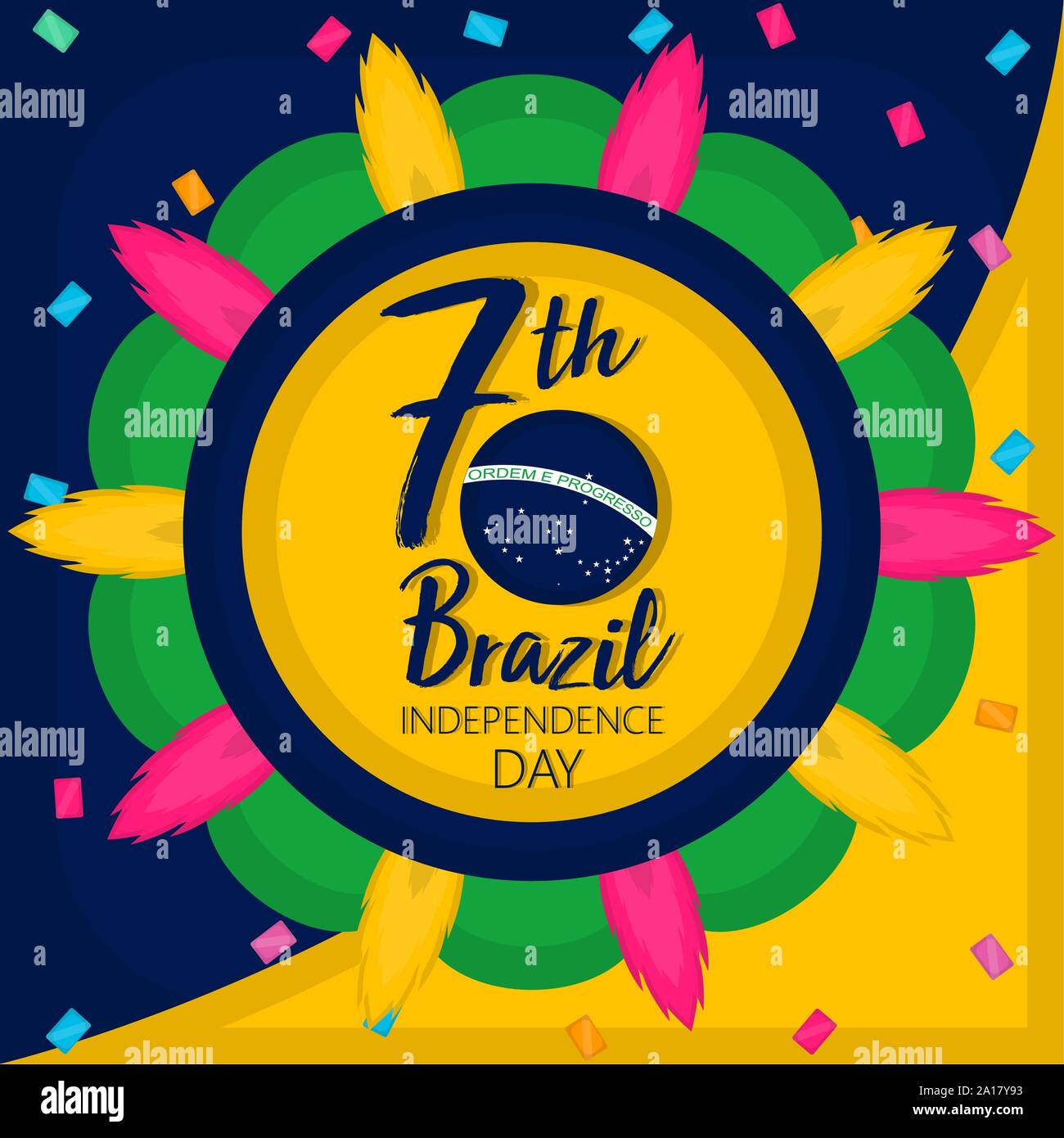 Poster of brazil independence day Vector illustration Stock Vector