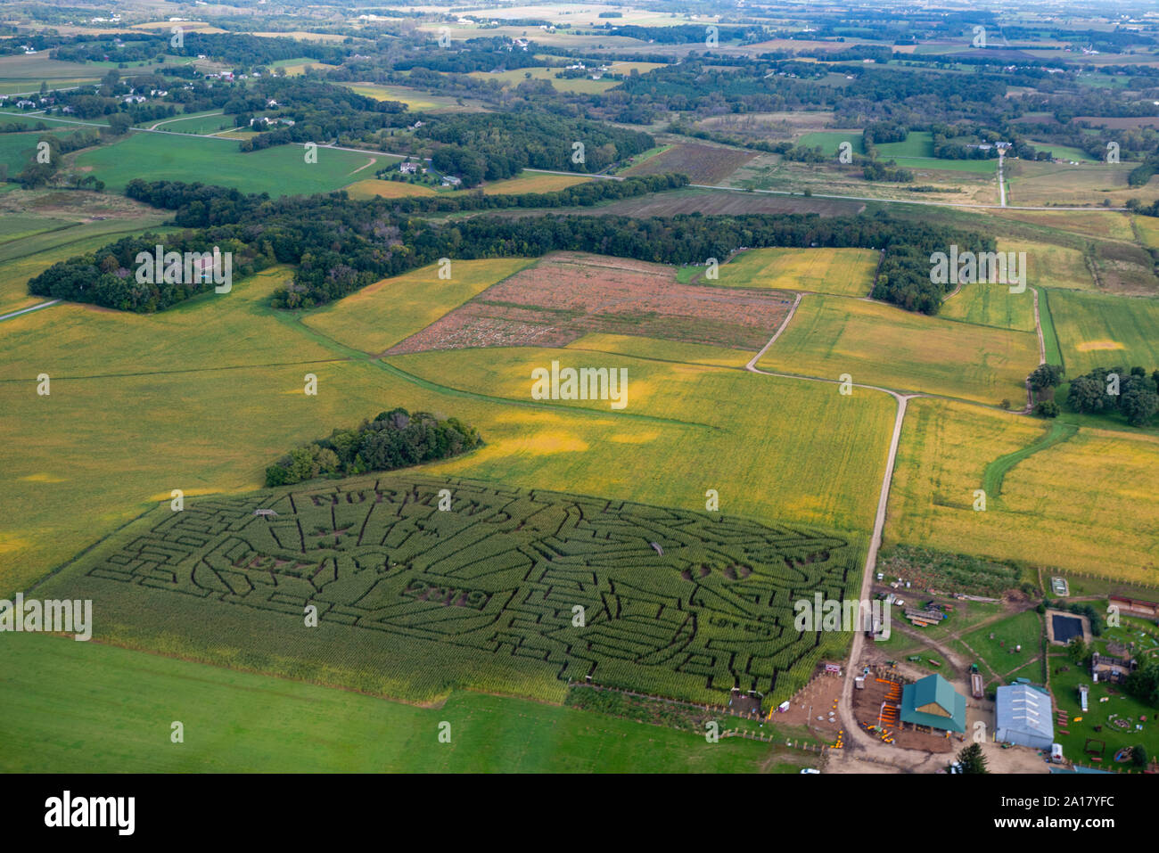 The Schuster Corn Maze near Deerfield, Wisconsin, USA Stock Photo Alamy