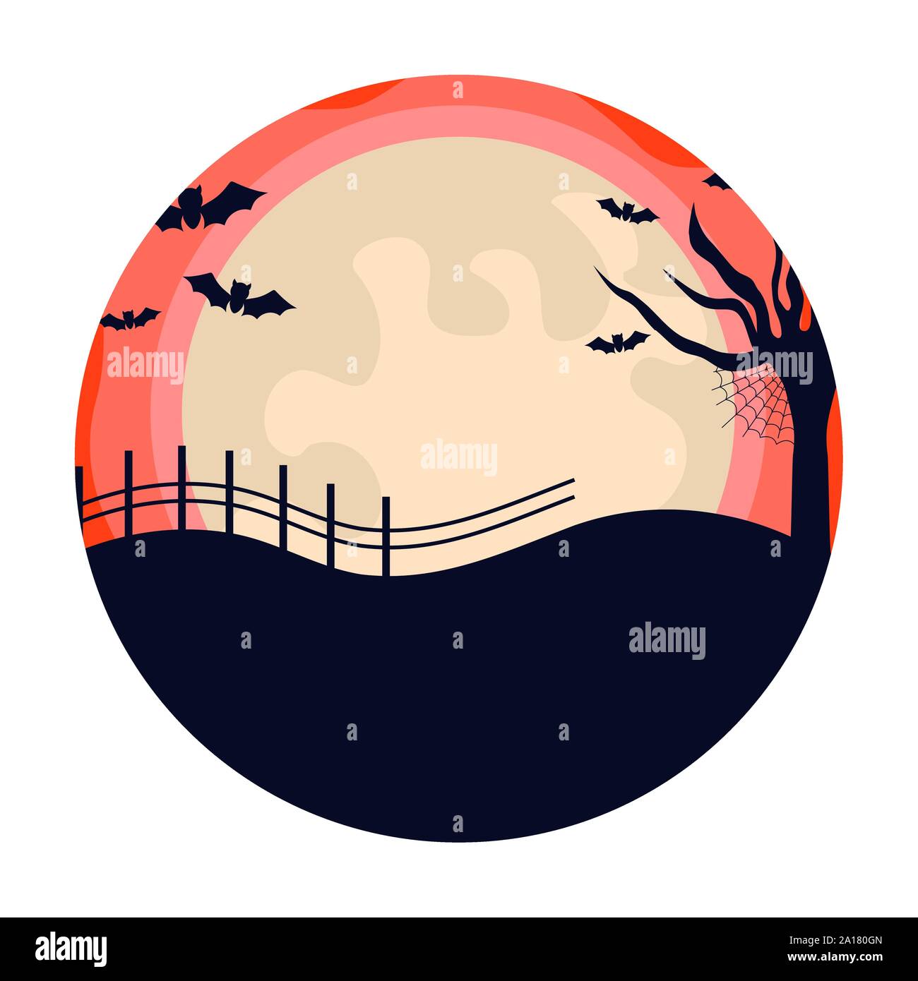 bats flying in scene halloween vector illustration Stock Vector Image ...