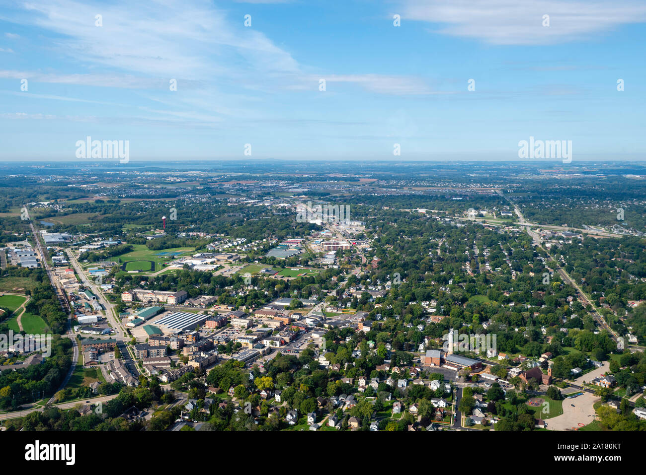 Aerial view of Sun Prairie, Wisconsin Stock Photo Alamy