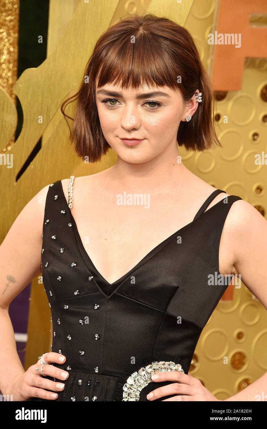 LOS ANGELES, CA - SEPTEMBER 22: Maisie Williams attends the 71st Emmy Awards at Microsoft Theater on September 22, 2019 in Los Angeles, California. Stock Photo