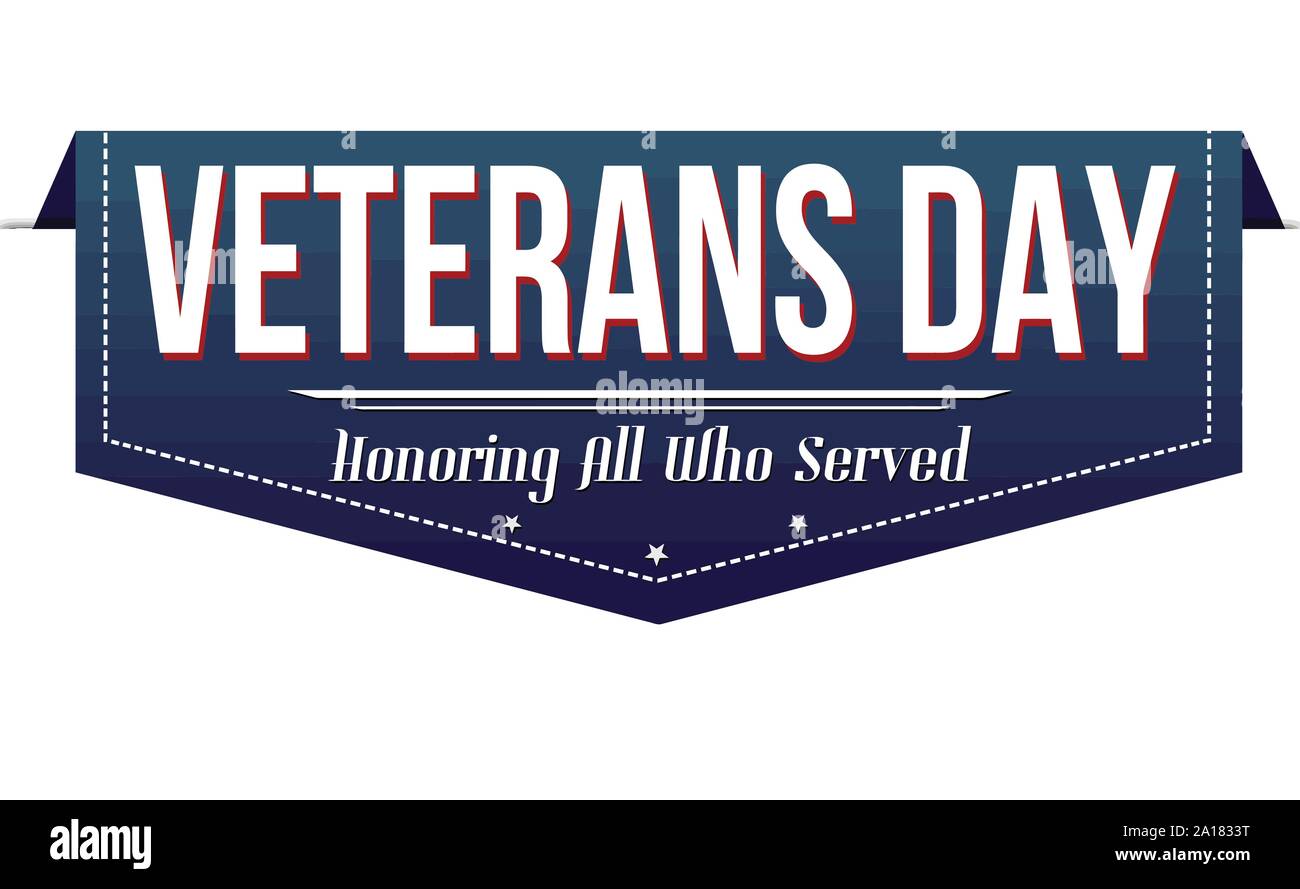 Veterans day banner design on white background, vector illustration Stock Vector