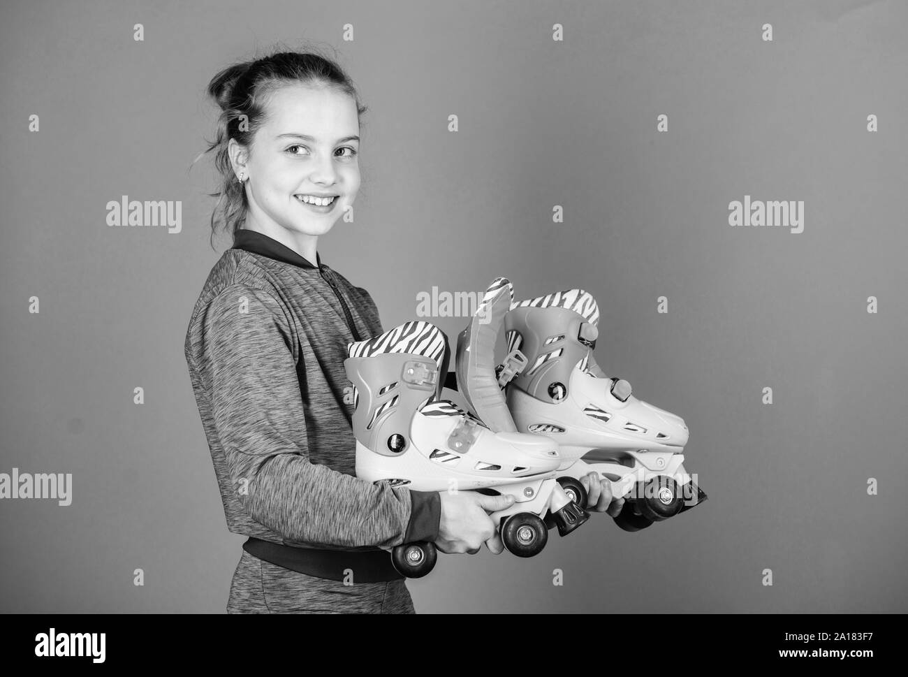 Learning inline skate Black and White Stock Photos & Images Alamy