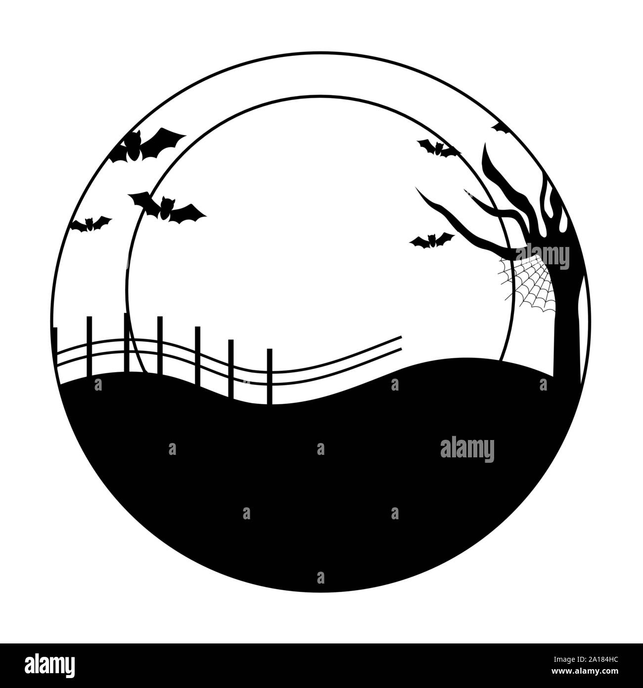 bats flying in scene halloween vector illustration Stock Vector Image ...
