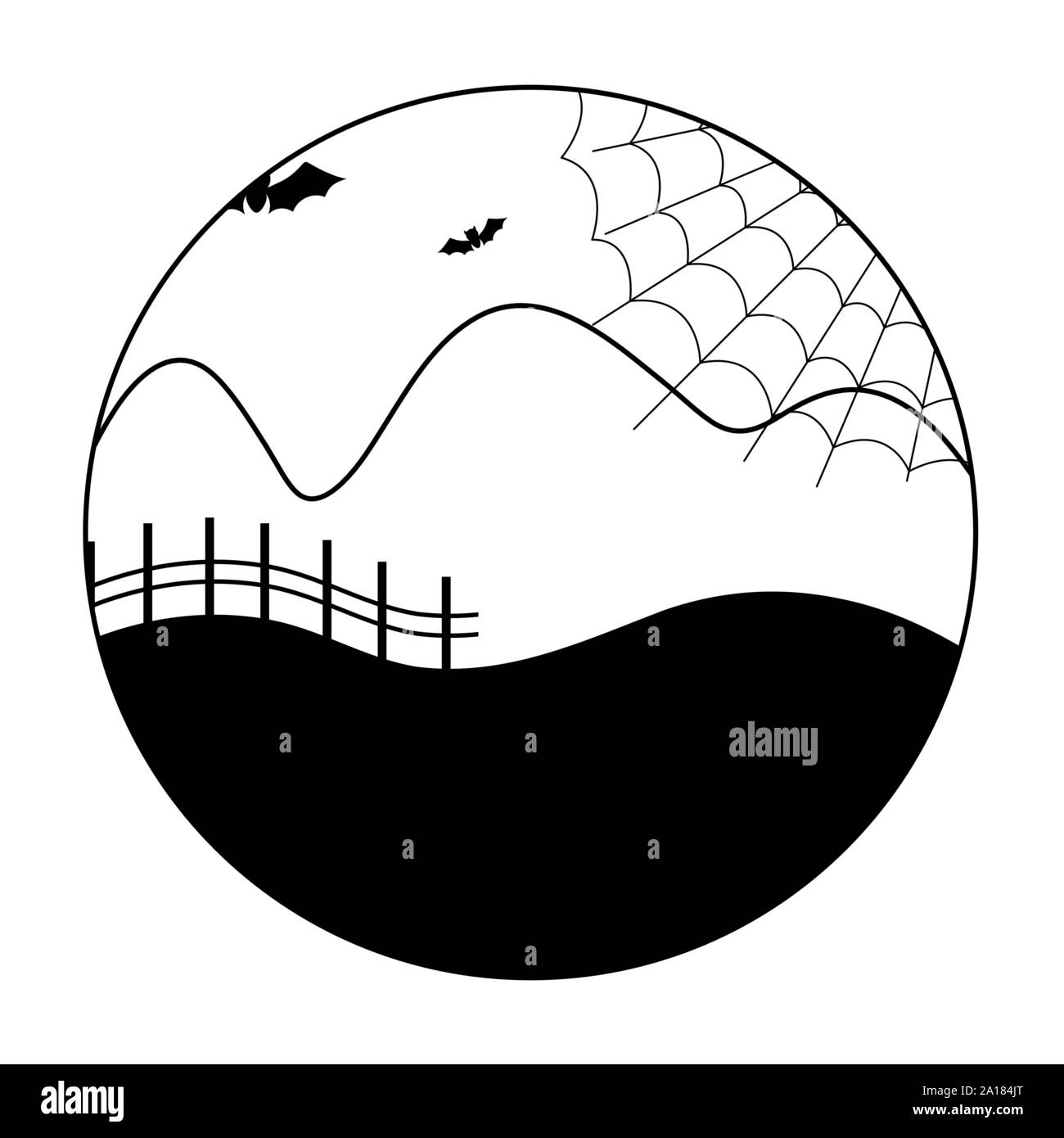 bats flying in scene halloween vector illustration Stock Vector Image ...