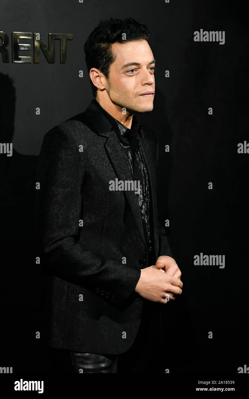 Paris, France. 24th Sep, 2019. Rami Malek attends SAINT LAURENT SS20 Runway  during Paris Fashion Week - Paris, France 24/09/2019 | usage worldwide  Credit: dpa/Alamy Live News Stock Photo - Alamy