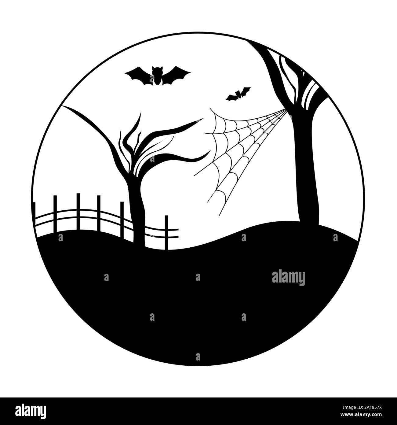 bats flying in scene halloween vector illustration Stock Vector Image ...