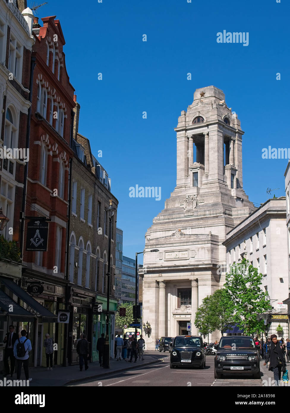 Freemasons Hall, the headquarters of the United Grand Lodge and Supreme Grand Chapter of Royal Arch Masons of England. Stock Photo