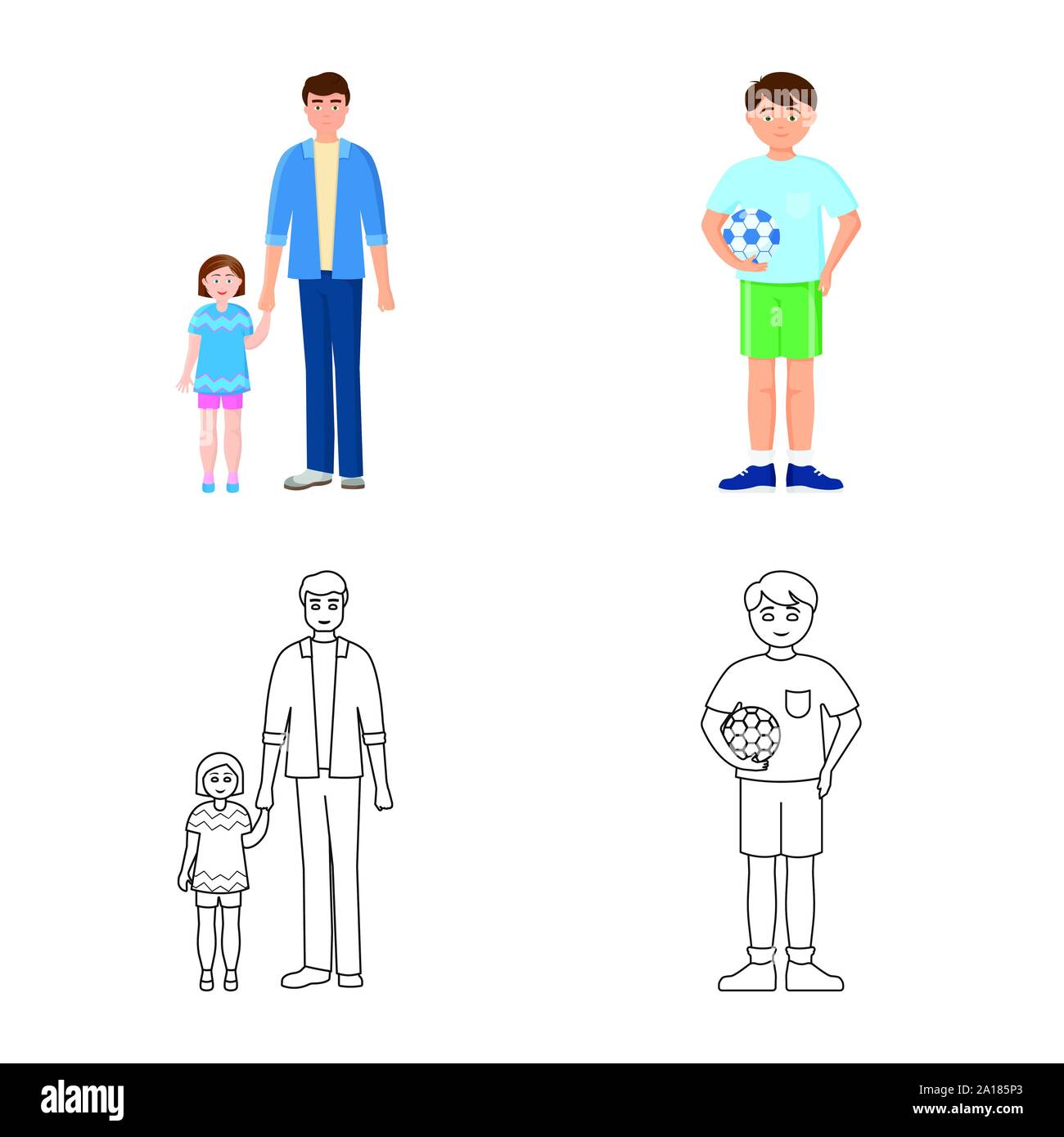 Isolated object of character and avatar sign. Set of character and ...
