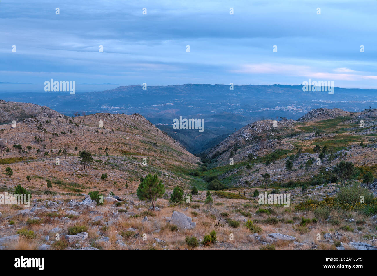 Gardunha Mountains in Sao Pedro do Sul, Portugal Stock Photo