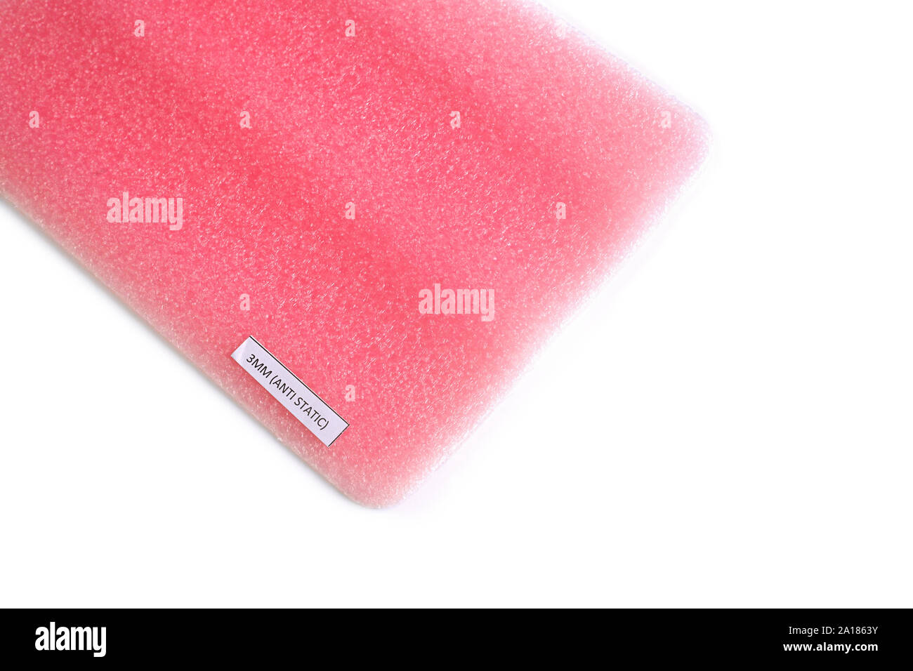 Closed up Shockproof material Polyethelene foam on white background. Stock Photo