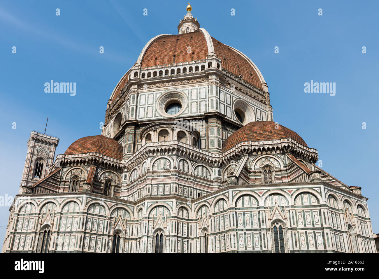 Horizontal picture of spetacular architecture Cathedral of Santa Maria del Fiore, landmark of Florence, Italy Stock Photo