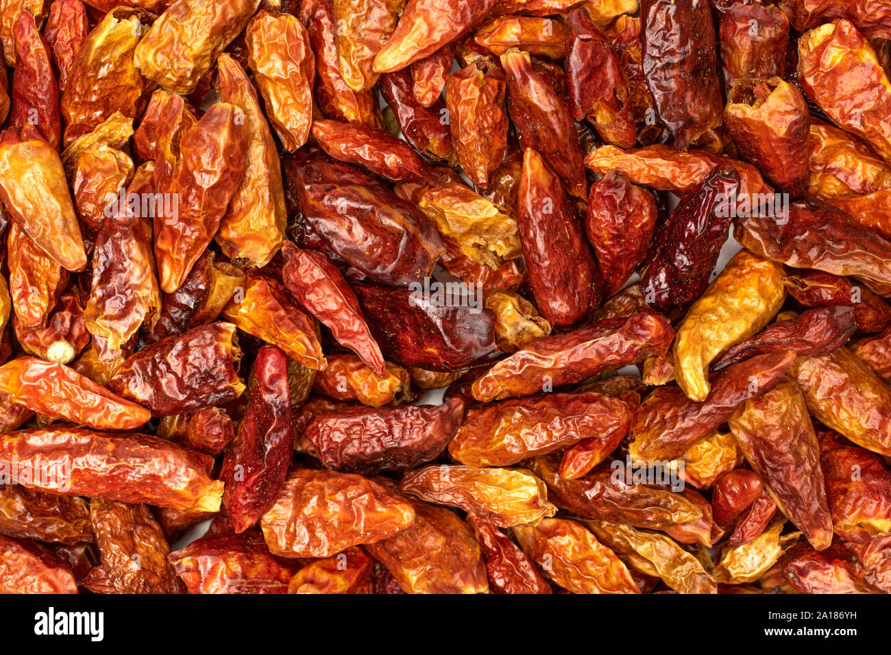 Lot of whole dry red chili pepper peperoncino macro flatlay isolated Stock  Photo - Alamy