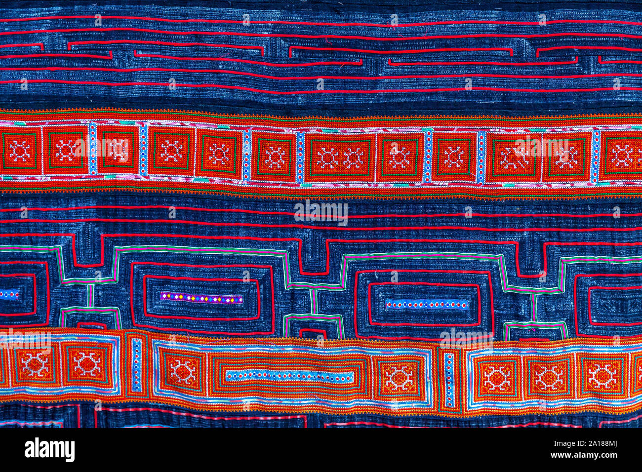 Woven blanket at Sunday market in Bac Ha town, in Lao Cai province, in