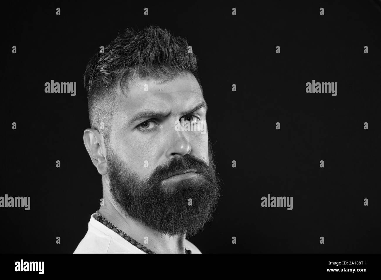 Bring More Style To Bearded Face Bearded Man On Black Background