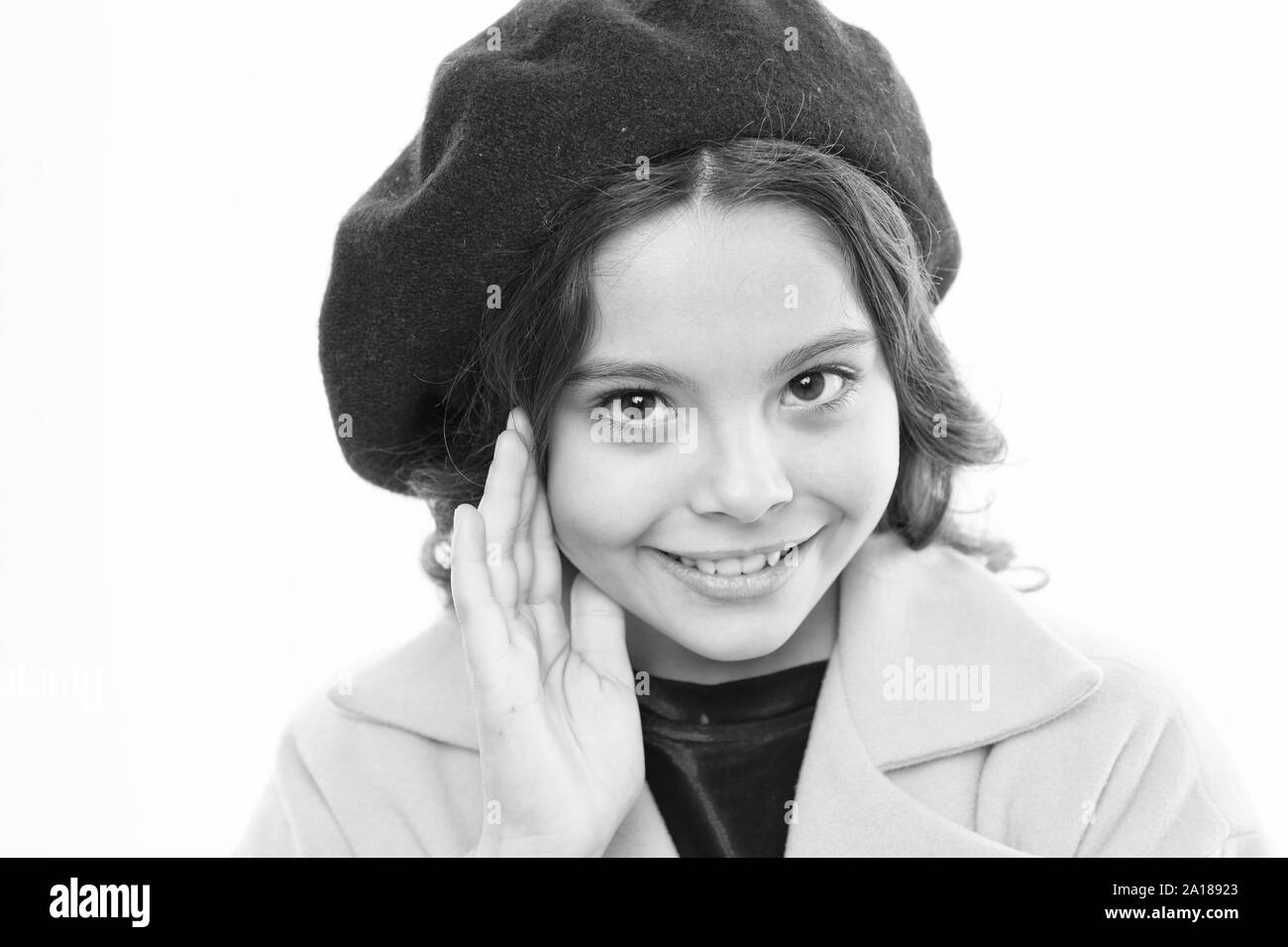 Fashionable beret accessory for female. Spring fashion. Dreamy mood