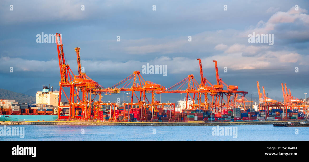 Port of Vancouver Shipping Cargo Container terminal (Canterm) on the