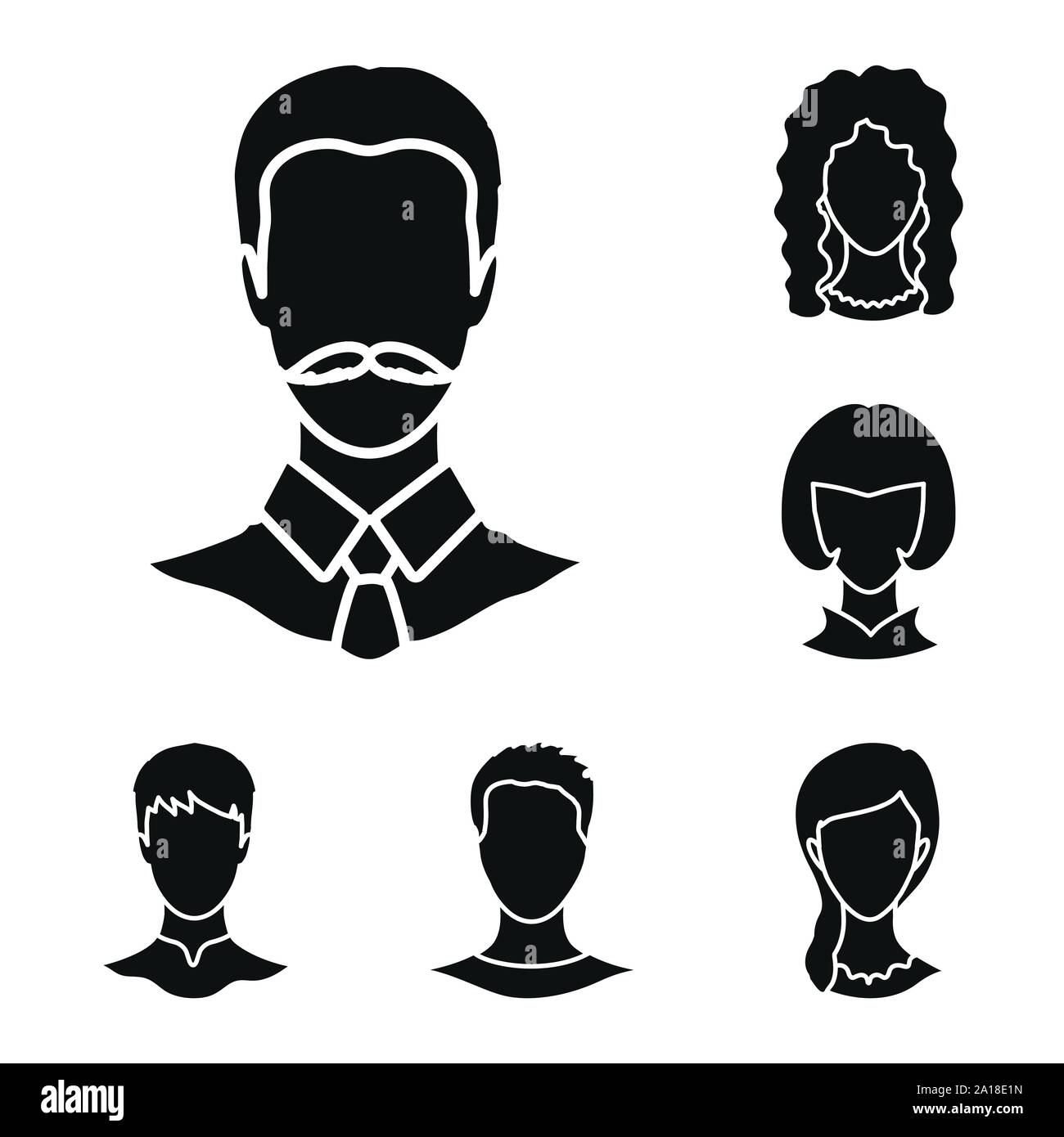 Isolated object of character and profile icon. Set of character and dummy stock vector illustration. Stock Vector