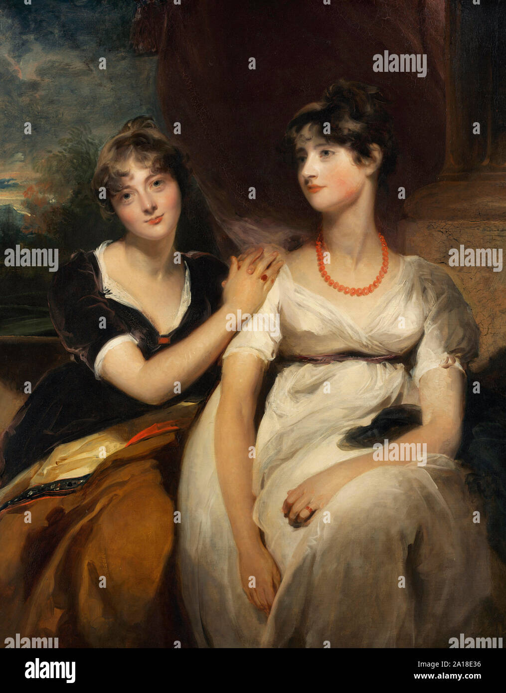 Portrait of Charlotte and Sarah Carteret-Hardy - Thomas Lawrence, 1801 Stock Photo