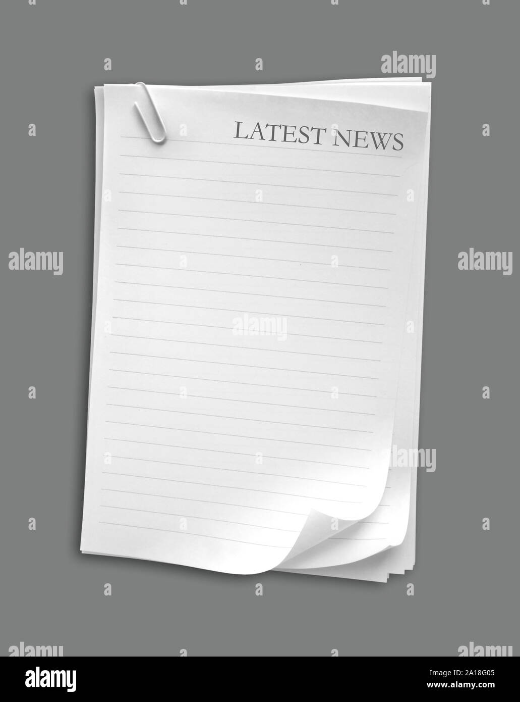 Papers sheet with news word Stock Photo