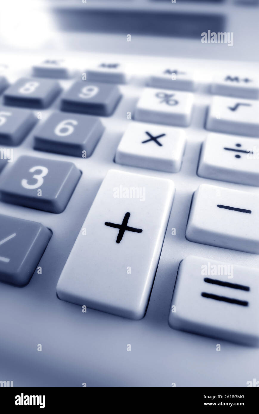 Close up of Calculator  key pad  buttons Stock Photo