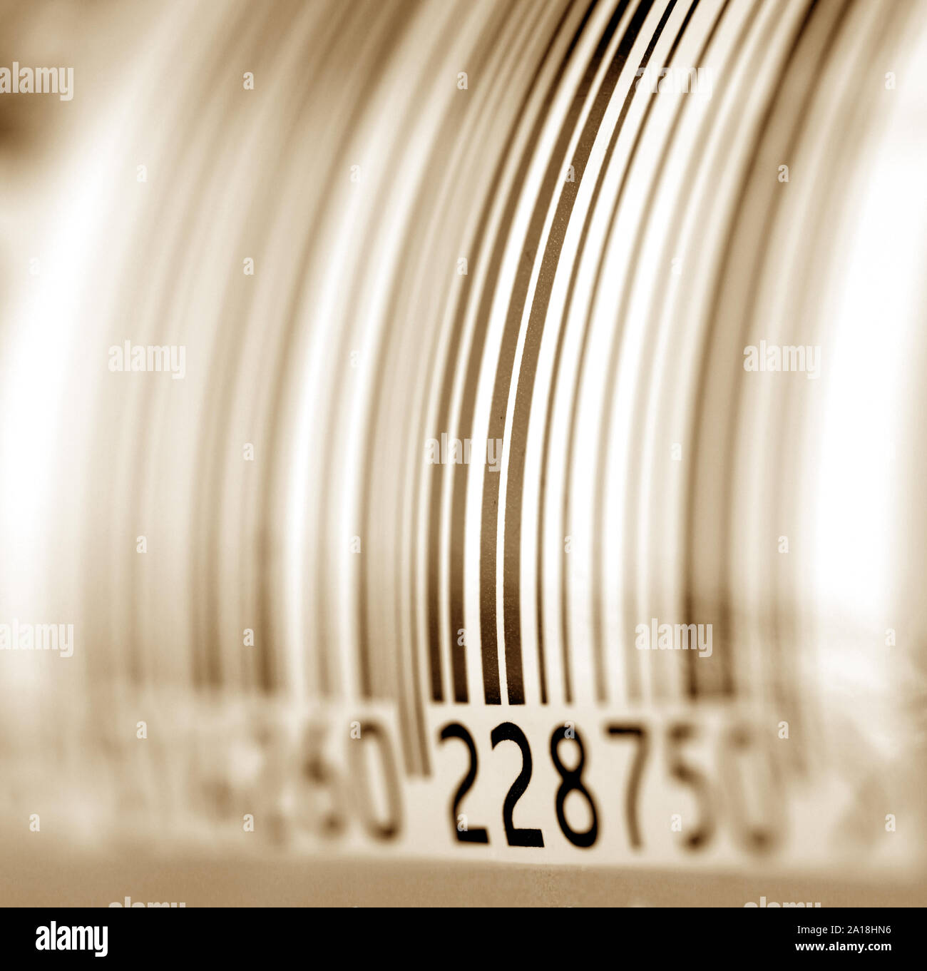 Close up of  Camera LensClose up of Bar code label on paper Stock Photo