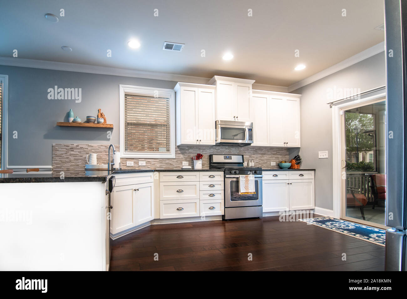 typical suburban middle class kitchen in southern United Stated Stock Photo