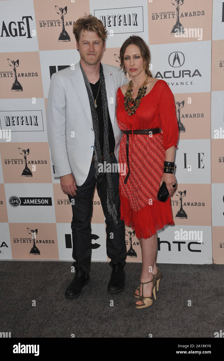 LOS ANGELES, CA. February 26, 2011: Vera Farmiga & Renn Hawkey at the 2011 Film Independent Spirit Awards on the beach in Santa Monica, CA. © 2011 Paul Smith / Featureflash Stock Photo