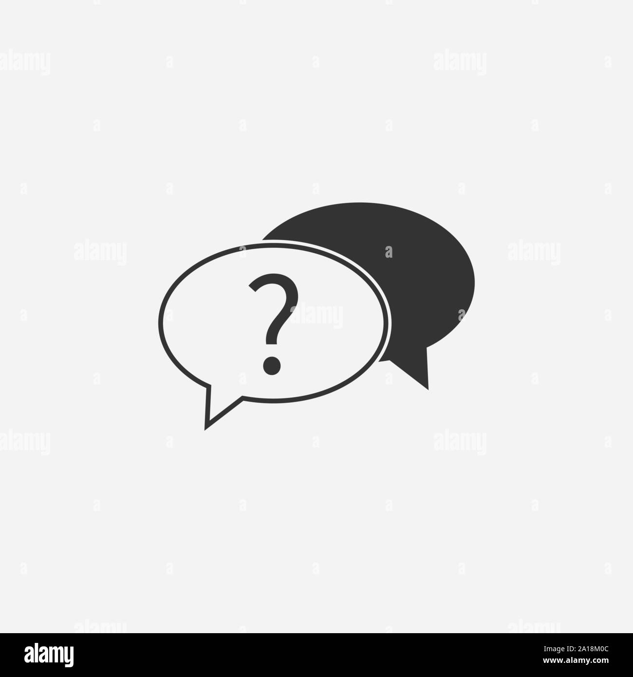 Help, query, question mark, support icon. Vector illustration, flat design. Stock Vector