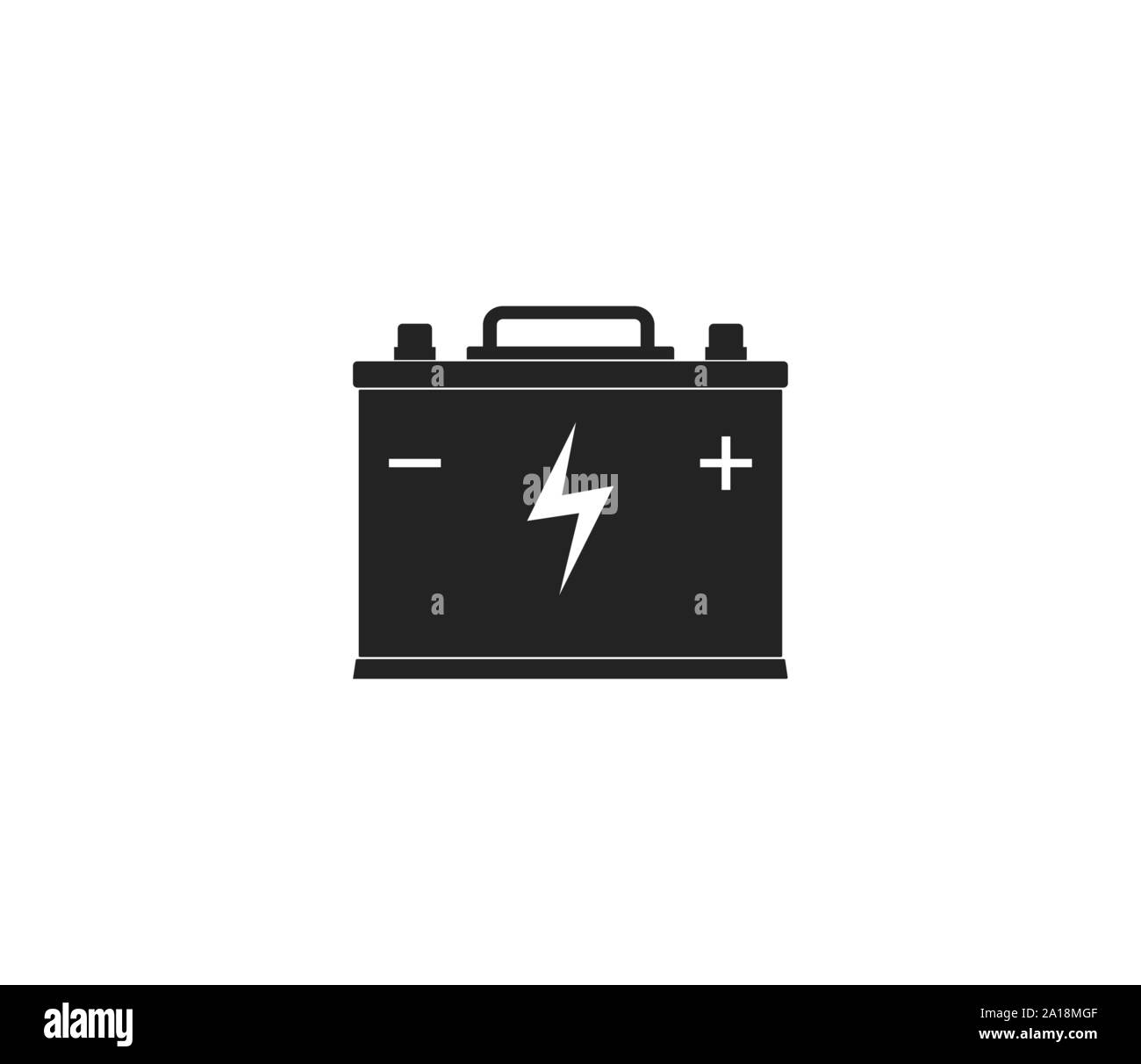 Car battery icon. Vector illustration, flat design. Stock Vector