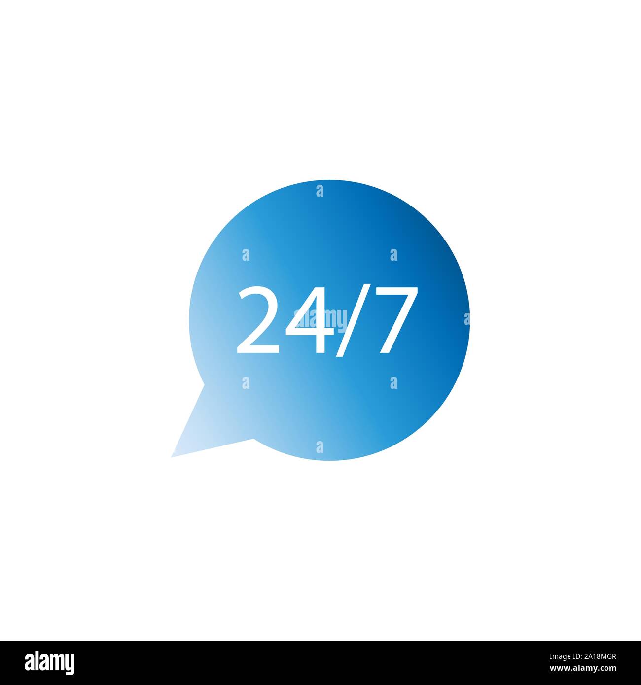 24-7, assistance, support, shopping icon. Vector illustration, flat design. Stock Vector