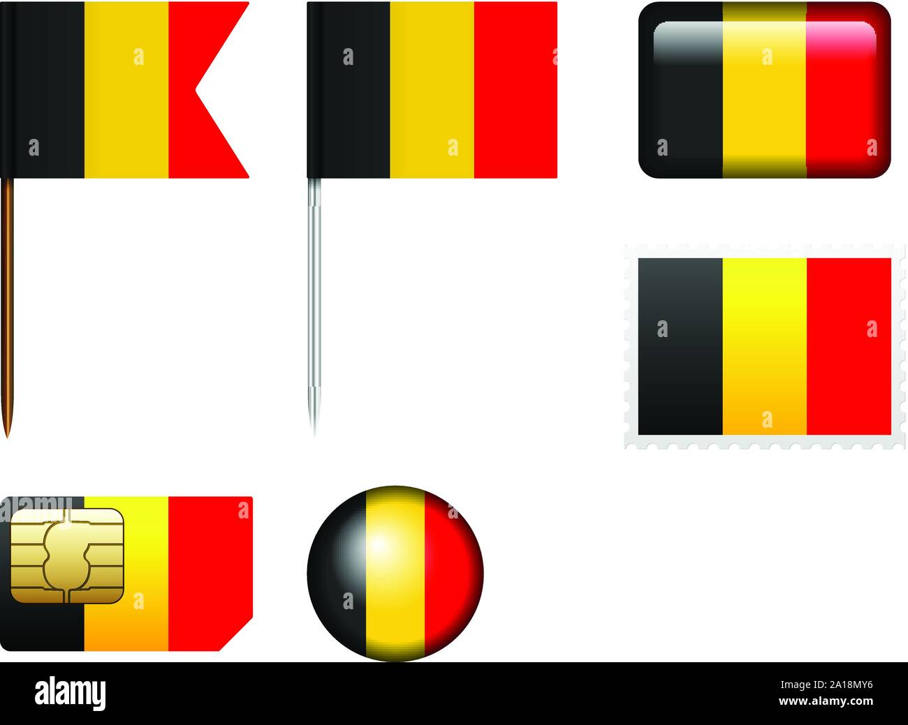 Belgium flag set on a white background Stock Vector Image & Art - Alamy