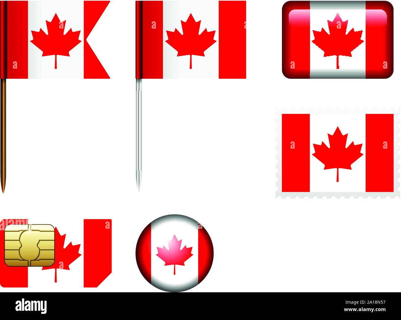 Canada flag set on a white background Stock Vector Image & Art - Alamy