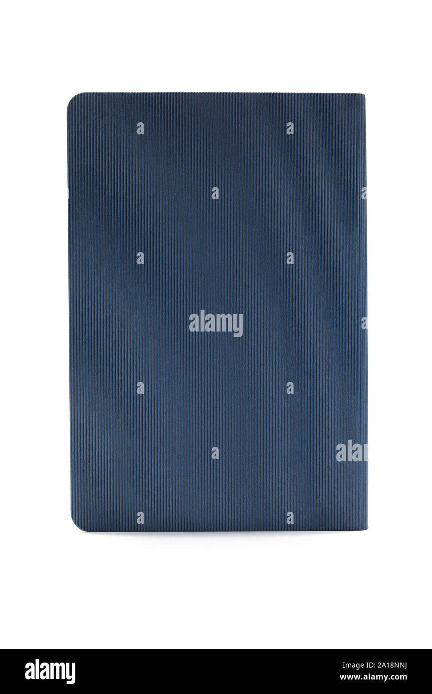 Blue diary isolated on white background Stock Photo